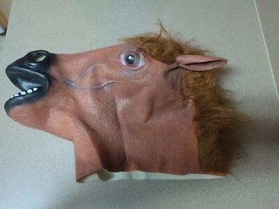 Horse Mask Funny Latex Adult Animal Head Mask Cosplay Costume for Party Props - Image 1 of 4