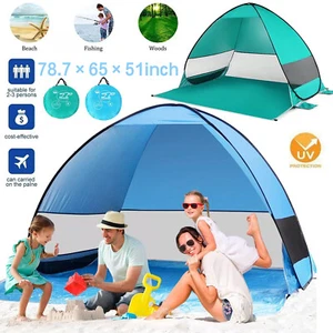 Pop Up Beach Tent Sun Shade Shelter Camping Fishing Canopy Outdoor Instant Tents - Picture 1 of 20