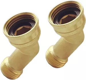 Confezione 2 Raccordi Gomito Tubo Giardino Ottone 45 Gradi Adattatore Tubo Raccordi - Foto 1 di 3