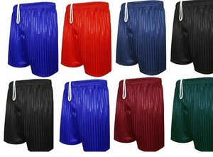 Unisex Boys Girls Kids Childrens School Sports Shadow Stripe PE Football Shorts! - Picture 1 of 1