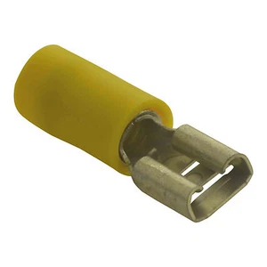 Faston Femelle Connecteur Plat Jaune Largeur :9,5mm Épaisseur:1,2mm Nominale: - Picture 1 of 6