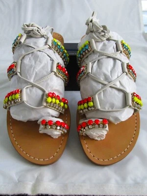 Ivanka Trump IT Monday New Women's Leather Lace Up Gladiator Sandals Size 8 M - Image 1 of 4