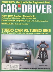 1979 Car & Driver Magazine: Turbo Car vs Turbo Bike/Pontiac Phoenix SJ