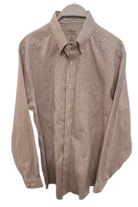 LL Bean Men's Multicolored Checkered Shirt Medium Tall, Button-Up Casual - Picture 1 of 15