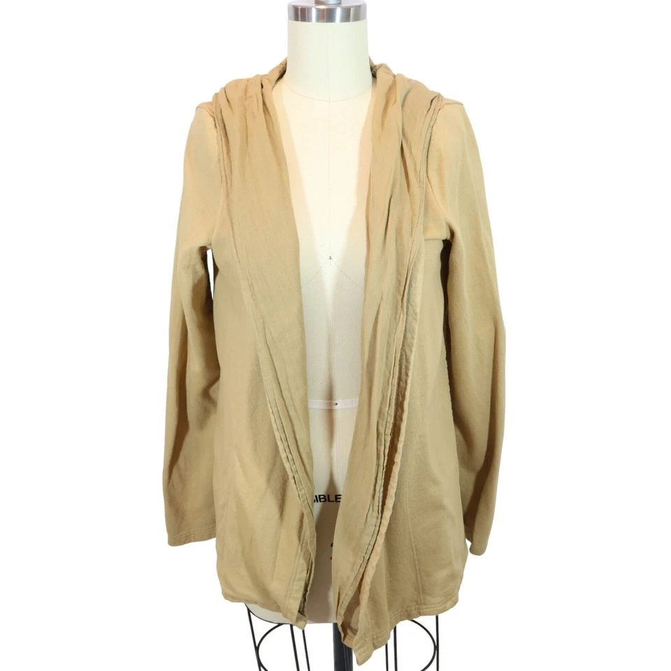 PRAIRIE UNDERGROUND Unphased Quarry Tan Gauze Trim Open Hoodie Sweatshirt Size S - Image 1 of 4