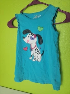 Jumping Beans Kidd Youth Size 7 Tank Top Dalmatian Puppy Dog Blue - Picture 1 of 5