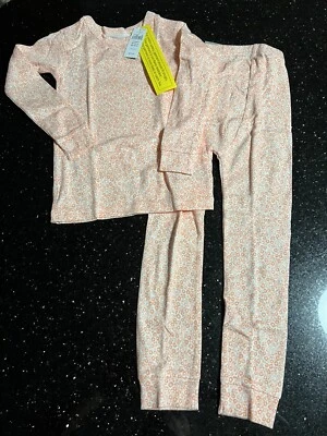 New Baby Gap Organic Cotton Floral 2 Piece PJ Pajama Set Long Sleeve Pants Sz 4 - Image 1 of 4