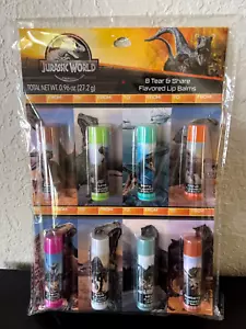 Jurassic World 8 bálsamos labiales con diferentes sabores cesta relleno fiesta San Valentín NUEVO - Imagen 1 de 5