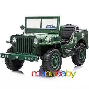 Jeep Military 24V & 4x4 - XL - 3 Seater: Electric Car x Kids with Remote - Picture 1 of 3