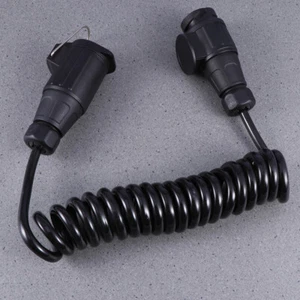 12 V Trailer Plug Cord Commercial Vehicle Rv Cable Truck Spring Coiled - Photo 1 sur 12