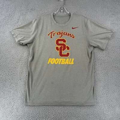 USC Trojans Shirt Mens Adult Medium Gray NCAA College Football Logo NIKE - Image 1 of 4