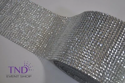 4,75"x 1 YD/3 JARDAS ENVOLTÓRIO DE MALHA DE DIAMANTE ROLO FITA CRISTAL STRASS BRILHO BLING - Imagem 1 de 4