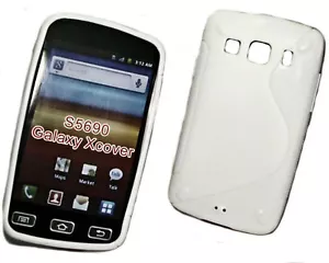 Rubber Silikon TPU Handy Cover Case Hülle in Weiß für Samsung S5690 Xcover - Bild 1 von 11