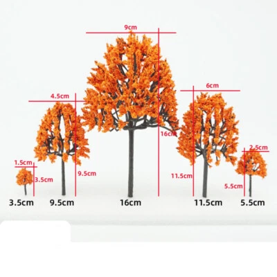 5PC 3.5-16cm HO/OO Scale Miniatures Lot Autumn Maple Leaf Tree Landscape Plants - image 1 of 3