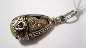 Bellissimo ciondolo amuleto ulexit occhio di gatto vintage argento sovietico ... - Foto 1 di 8