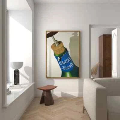 Wine Bottle, Corkscrew Painting Wall Art Poster Premium Quality Choose your Size - Image 1 of 3