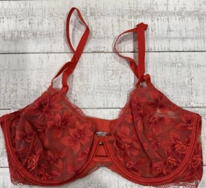 FREE PEOPLE DANIELLA FLORAL POP NUDE COMBO EMBROIDERED UNDERWIRE BRA 36DD FP3 - Picture 1 of 3