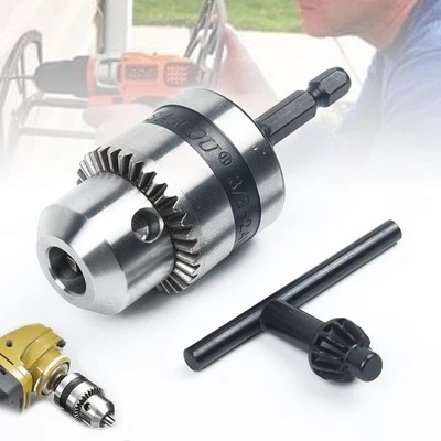 Schl??sselloses Bohrfutter Stahl 1/4 Zoll Sechskant Adapter Drehverbindungsaufna - Bild 1 von 4