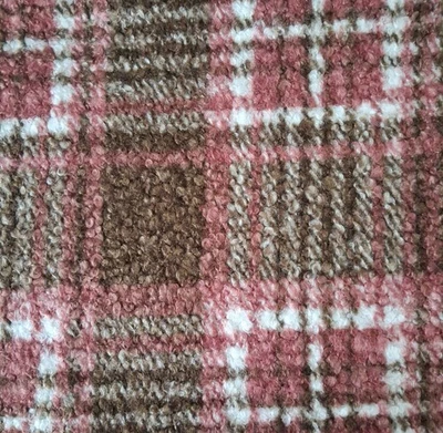 Boucle-Fleece Kariert in altrosa/braun 50 x 150 cm - Bild 1 von 2
