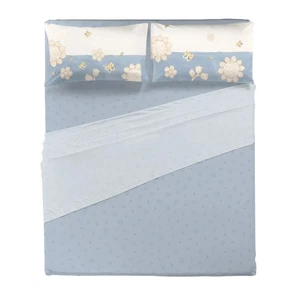 Set Lenzuola Thun Elegance Letto Matrimoniale  Cotone Blu - Foto 1 di 2