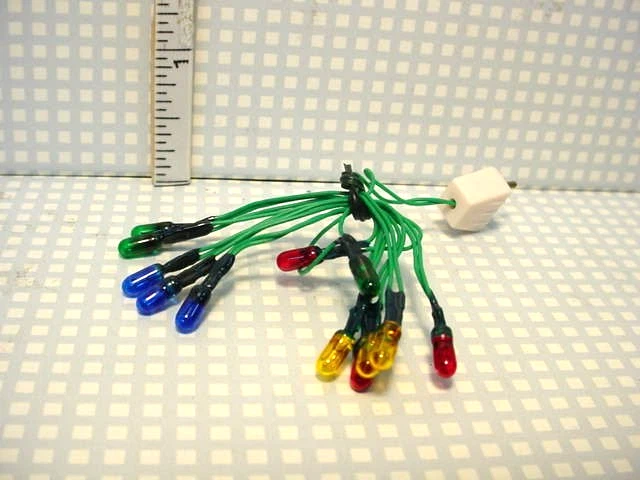 Miniature Christmas String Colored Lights #CK1020-2 Elec. 12 Volt 1/12th Scale - Image 1 of 1