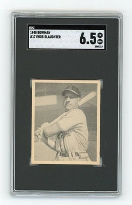 WELL CENTERED ENOS SLAUGHTER 1948 BOWMAN #17 SGC6.5 ROOKIE CARD CARDIALS HOF - Image 1 of 2