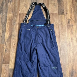 Vintage Spyder Snow Pants Bib Girls Size 20 Blue Skiing Winter Windbreaker 3763 - Picture 1 of 20