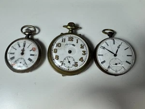 3 Stk alte HERREN TASCHENUHR Schlüsseltaschenuhr Handaufzug mit Wecker - Picture 1 of 14
