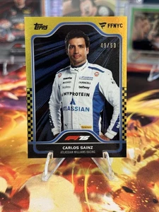 2025 Topps Formula 1 - Carlos Sainz - Taxi Check Gold /50 - Fan-Fest NYC - Picture 1 of 3