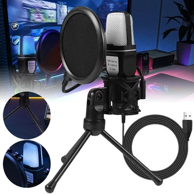 Streaming Mikrofon für Podcast Studio USB Kondensator Microphone Gaming PC DHL - Bild 1 von 4