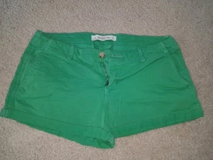 GIRLS ABERCROMBIE FITCH GREEN SHORTS SIZE 4 27W - Picture 1 of 4