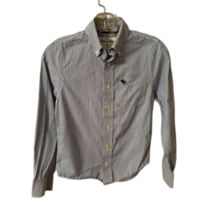 ABERCROMBIE NIÑOS TALLA MEDIANA AZUL BLANCO RAYAS MANGA LARGA ALGODÓN ABOTONADO Foto 1 de 4