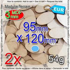 2x 3mm MDF Large Oval Base 95x120mm 120x95mm Cavalry Bike Warhammer 40k - Bild 1 von 5