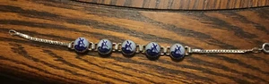 Vintage Women’s Blue and White Delft Windmill Bracelet 7 inches - Picture 1 of 3