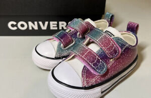 Converse All Star Low Top New In Box Girls Toddler 5 Hook/Latch Close, Glittery