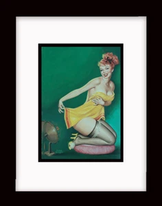 PETER DRIBEN - "How to Tickle a Girls Fancy" gerahmter Druck Pin Up W - Bild 1 von 2