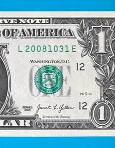 2008 October 31 : L 20081031 E BIRTHDAY Note $1 One Dollar Bill *UNC* - Picture 1 of 3