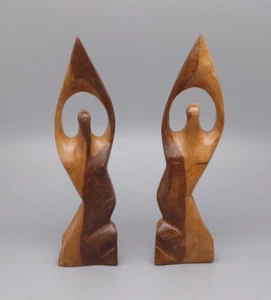 Par De Colección De Escultura Abstracta De Madera 7" Mujer arrodillada - Imagen 1 de 6
