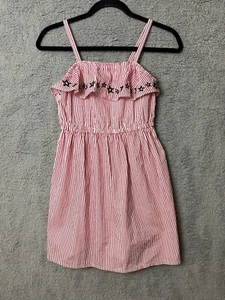 Vestido Solero Niñas Gymboree Rojo Rayas con Estrellas Azul Marino Talla 12 Nuevo Con Etiquetas - Imagen 1 de 5