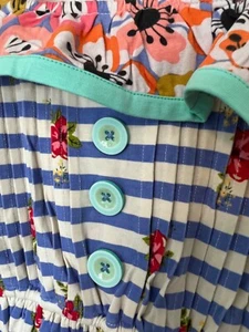 MAXI ROMPER NWT MATILDA JANE Girl 12 BLUE STRIPE MAXI DRESS FLORAL COMFY CUTE - Picture 1 of 5