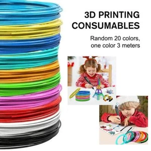 20 Colors 3D Pen PLA Filament Refills 3 meters Each Material' Color 3D G8U8 Z4C4 - Afbeelding 1 van 13