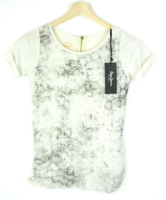 Pepe Jeans Ethan Camiseta Mujer Pequeño Cuello Redondo Patrón Lentejuelas Corto - Imagen 1 de 4