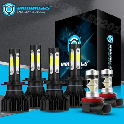 For BMW Z4 2003-2006 2007 2008 4Sides 6000K white LED Headlight + Fog Light Bulb - Image 1 of 4