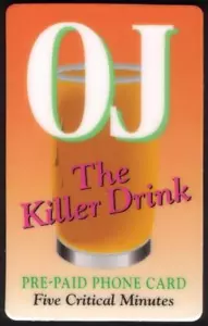 Five 'Critical Minutes' 'OJ The Killer Drink' (O.J. Tarjeta telefónica Simpson Trial) - Imagen 1 de 1