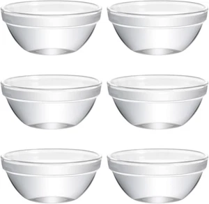 6Pcs Small Glass Bowls Sauce Dishes Clear Snack Appetizer Dessert Dip Cups - Picture 1 of 12