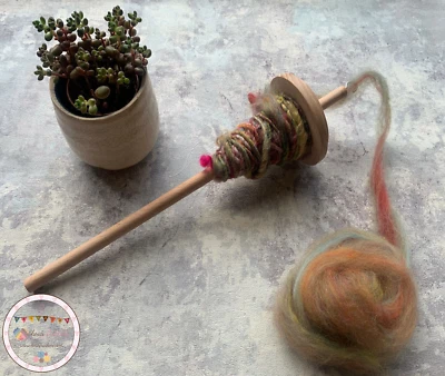 Heidifeathers® Drop Spindle - FSC Wooden Spindles, Top Whorl Hand Spinning Wool - Image 1 of 4