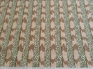 Quadrille/China Seas Fabric- Bijou Stripe- Brown, beige and green 3 total yards - Picture 1 of 4