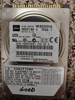 Toshiba HDD2188 80GB Internal 4200RPM 2.5" (MK8025GAS) HDD - Image 1 of 2