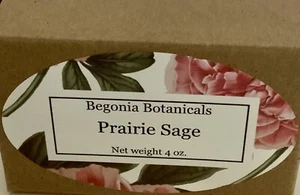 Begonia Botanicals Organic Soap Bar 4oz. Prairie Sage Women Men or Kids USA Made - Picture 1 of 2
