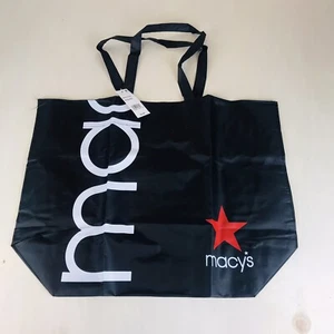 MACY'S Reusable Shopping Tote Bag "From Beach to Bag" Oceancycle, Black - Picture 1 of 4